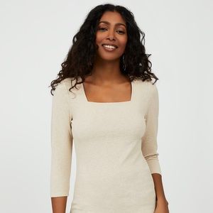 Suzy Shier textured square neck top